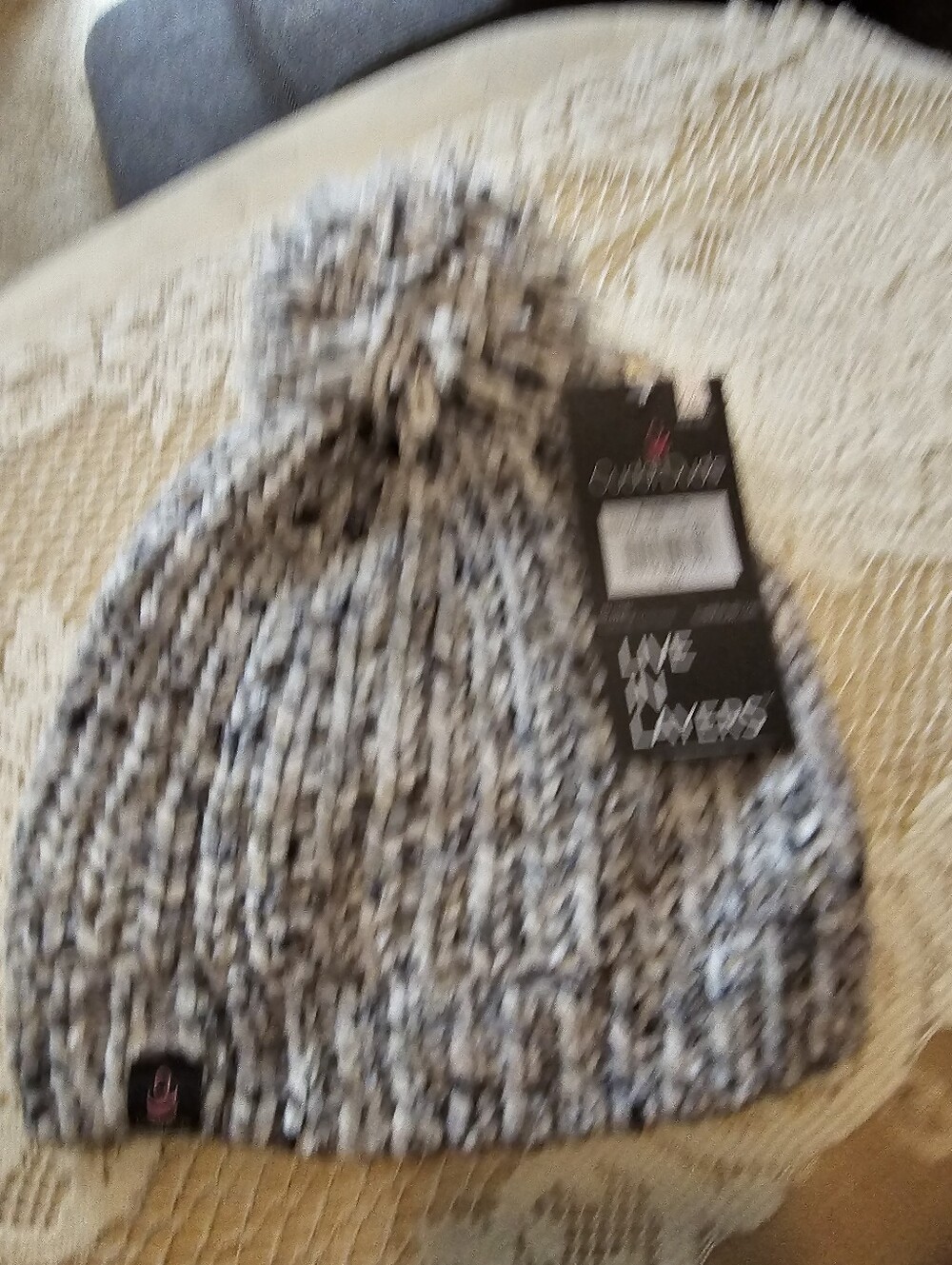 Cuddl Duds Pom Pom Beanie Soft Knit Gray